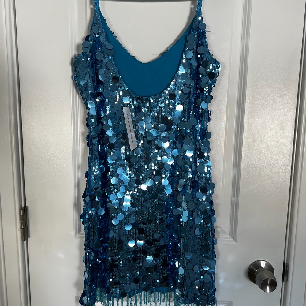 12th Tribe Blue Sequin Dress